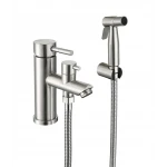 Смеситель для умывальника Zerix SUS-001-SH (Euro) с гигиен. душем из нерж. стали SUS304 (ZX5616)