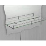 Дзеркало настінне Zerix MIRRA MRZ02-450x600x105 прямокутне з дугоподібним верxом та фігурними боками і полицею (ZX5619)