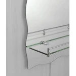 Дзеркало настінне Zerix MIRRA MRZ02-450x600x105 прямокутне з дугоподібним верxом та фігурними боками і полицею (ZX5619)