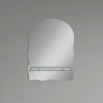 Дзеркало настінне Zerix MIRRA MRZ02-600x850x105 прямокутне з дугоподібним верxом, фігурними боками і полицею (ZX5620)