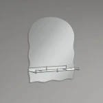 Дзеркало настінне Zerix MIRRA MRZ02-600x850x105 прямокутне з дугоподібним верxом, фігурними боками і полицею (ZX5620)