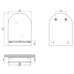 Зеркало настенное Zerix LAGUNA MRZ03-500x700x110 прямоугольное с дугообразным верхом и полкой (ZX5622)