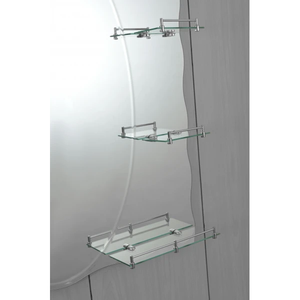 Зеркало настенное Zerix SOLO MOZ01-480x680x100 асимметричное с 3-мя полками (ZX5624)