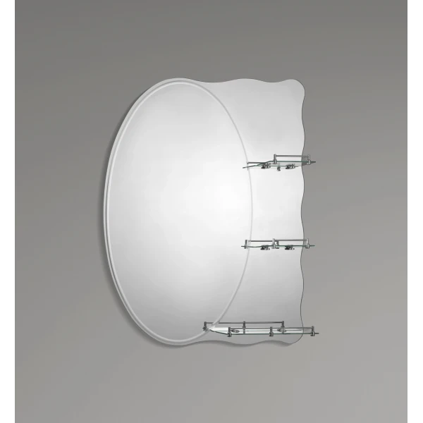 Зеркало настенное Zerix SOLO MOZ01-480x680x100 асимметричное с 3-мя полками (ZX5624)