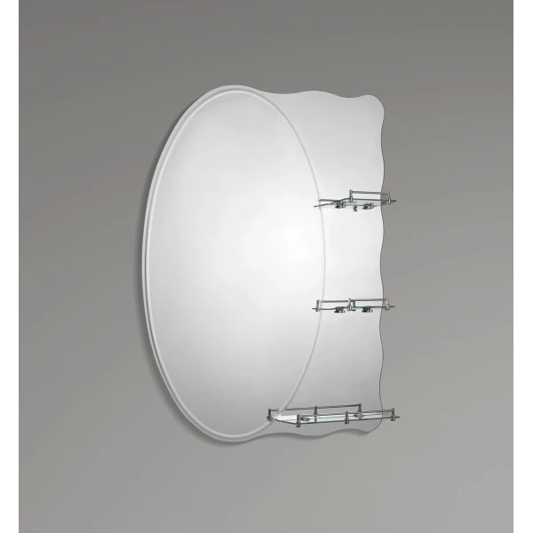 Зеркало настенное Zerix SOLO MOZ01-480x680x100 асимметричное с 3-мя полками (ZX5624)