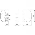 Зеркало настенное Zerix SOLO MOZ01-480x680x100 асимметричное с 3-мя полками (ZX5624)