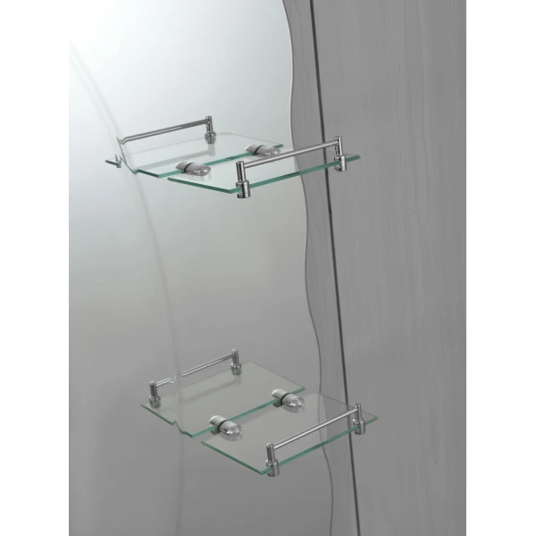 Зеркало настенное Zerix SOLO MOZ01-480x680x100 асимметричное с 3-мя полками (ZX5624)