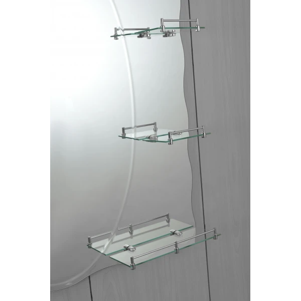 Зеркало настенное Zerix SOLO MOZ01-650x850x100 асимметричное с 3-мя полками (ZX5625)