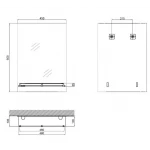 Зеркало настенное Zerix SANSA MRZ04-450x600x100 прямоугольное с полкой и декором (ZX5626)