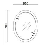 Зеркало настенное Zerix FUSION MOZ03-550x700 овальное с декором (ZX5632)