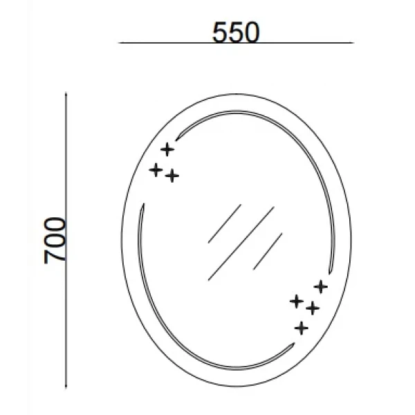 Зеркало настенное Zerix FUSION MOZ03-550x700 овальное с декором (ZX5632)