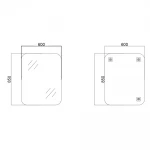 Дзеркало настінне Zerix PRIME MRZ07-600x850-REVERSE прямокутне із закругленими кутами (ZX5637)