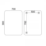 Зеркало настенное Zerix PRIME MRZ07-70x90-Reverse прямоугольное с закругленными углами (ZX5638)