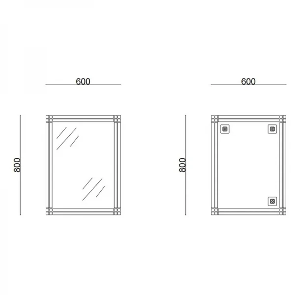 Дзеркало настінне Zerix FONTE MRZ10-60x80-Reverse прямокутне з декором (ZX5640)