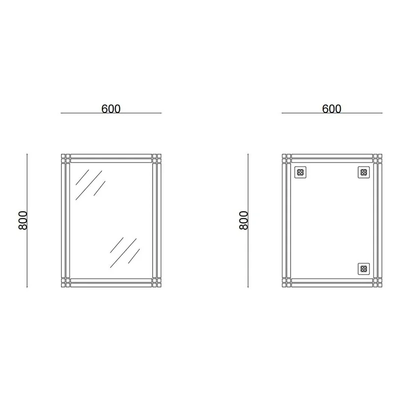 Дзеркало настінне Zerix FONTE MRZ10-600x800-REVERSE прямокутне (ZX5640)
