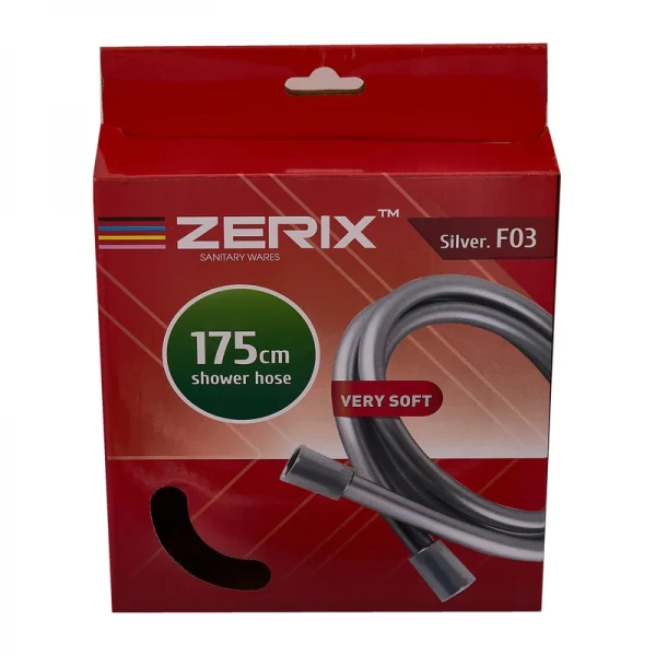 Душевой шланг ZERIX SilverF03 SILVER.F03 из ПВХ хромированный, 175 см (ZX5685)