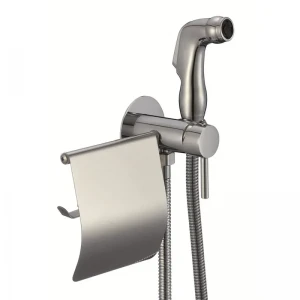 Смеситель для гигиенического душа Zerix FTR-333-B с лейкой и бумагодержателем (ZX5840)