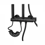 Душевая колонна со смесителем с кнопочным переключателем из алюминия ZERIX PBI-009-J BLACK,4 режима (ZX5849)