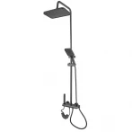 Душевая колонна со смесителем с кнопочным переключателем из алюминия ZERIX PBI-009-J GRAPHITE, 4 режима (ZX5850)