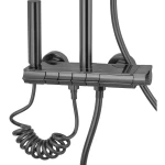 Душевая колонна со смесителем с кнопочным переключателем из алюминия ZERIX PBI-009-J GRAPHITE, 4 режима (ZX5850)