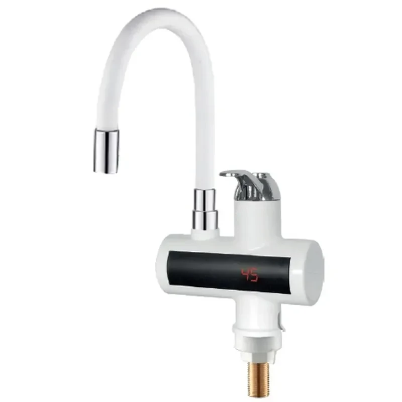 Проточный водонагреватель Zerix ELW21-EF-WHITE 3,3 kW с индикатором температуры, силиконовый излив (ZX5858)