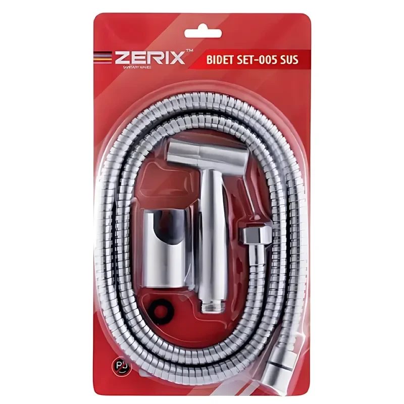Набор для гигиенического душа Zerix BIDET SET-005.SUS из нержавеющей стали SUS304 упаковка блистер (ZX5860)
