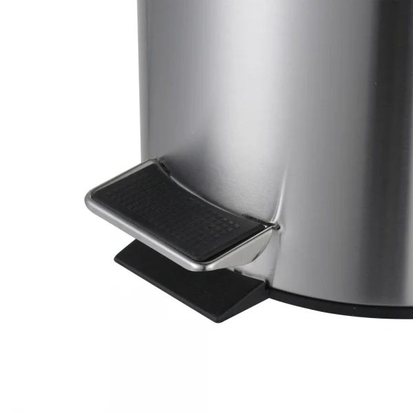 Відро для сміття з плавним закриттям кругле Zerix Solo-TC0205 SS Color 5л колір нержавійка (ZX5888)