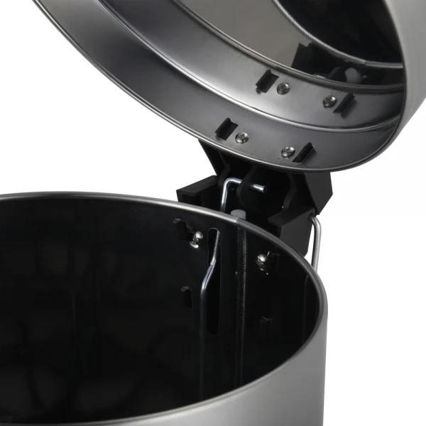 Відро для сміття з плавним закриттям кругле Zerix Solo-TC0205 SS Color 5л колір нержавійка (ZX5888)