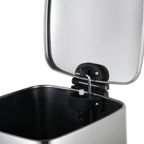 Відро для сміття з плавним закриттям квадратне Zerix Kubix-TC0106 SS Color 6л колір нержавійка (ZX5889)