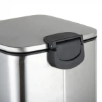 Відро для сміття з плавним закриттям квадратне Zerix Kubix-TC0106 SS Color 6л колір нержавійка (ZX5889)