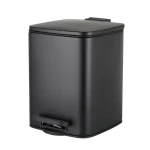 Мусорное ведро с плавным закрытием квадратное Zerix Kubix-TC0106 Black 6 л цвет черный (ZX5890)