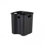 Мусорное ведро с плавным закрытием квадратное Zerix Kubix-TC0106 Black 6 л цвет черный (ZX5890)