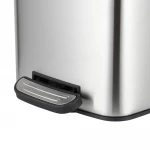 Мусорное ведро с плавным закрытием квадратное Zerix Kubix-TC0108 SS Color 8л цвет нержавейка (ZX5891)