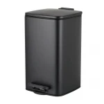 Мусорное ведро с плавным закрытием квадратное Zerix Kubix-TC0108 Black 8 л цвет черный (ZX5892)