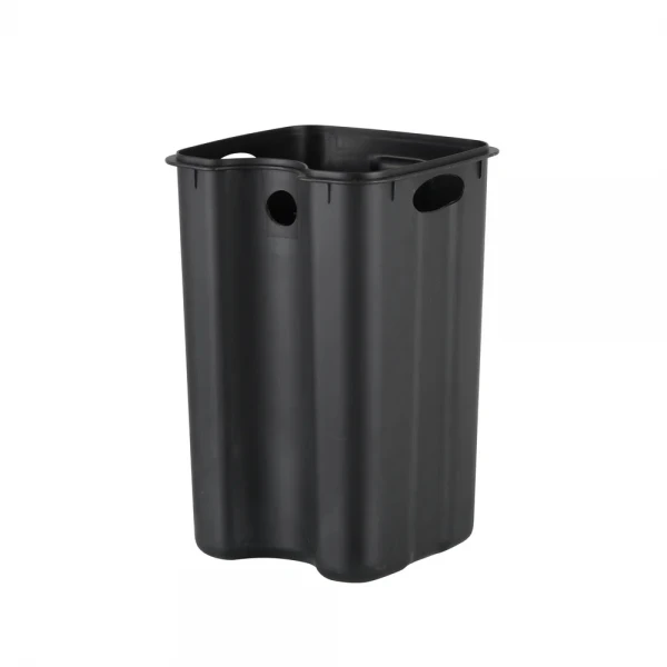 Мусорное ведро с плавным закрытием квадратное Zerix Kubix-TC0108 Black 8 л цвет черный (ZX5892)