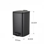 Мусорное ведро с плавным закрытием квадратное Zerix Kubix-TC0108 Black 8 л цвет черный (ZX5892)