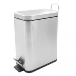 Відро для сміття з плавним закриттям прямокутне Zerix Sansa-TC0105 SS Color 5л колір нержавійка (ZX5893)