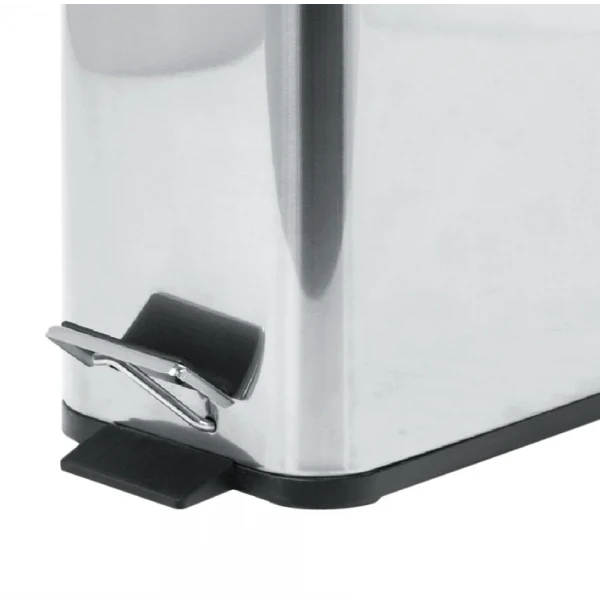 Відро для сміття з плавним закриттям прямокутне Zerix Sansa-TC0105 SS Color 5л колір нержавійка (ZX5893)