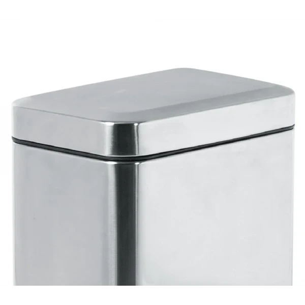 Відро для сміття з плавним закриттям прямокутне Zerix Sansa-TC0105 SS Color 5л колір нержавійка (ZX5893)