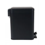 Відро для сміття з плавним закриттям прямокутне Zerix Sansa-TC0105 Black 5 л колір чорний (ZX5894)