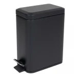 Відро для сміття з плавним закриттям прямокутне Zerix Sansa-TC0105 Black 5 л колір чорний (ZX5894)