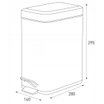 Відро для сміття з плавним закриттям прямокутне Zerix Sansa-TC0105 Black 5 л колір чорний (ZX5894)