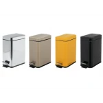 Відро для сміття з плавним закриттям прямокутне Zerix Sansa-TC0105 Black 5 л колір чорний (ZX5894)