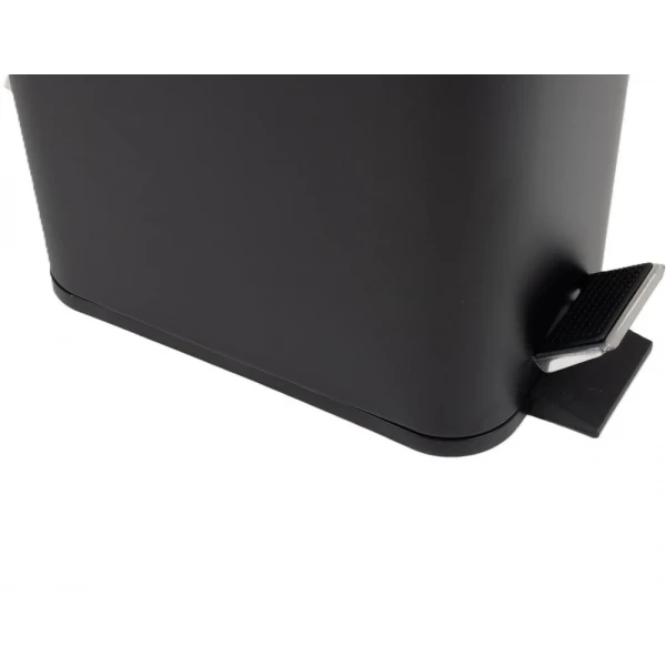 Відро для сміття з плавним закриттям прямокутне Zerix Sansa-TC0105 Black 5 л колір чорний (ZX5894)