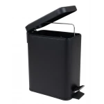 Відро для сміття з плавним закриттям прямокутне Zerix Sansa-TC0105 Black 5 л колір чорний (ZX5894)
