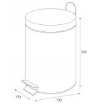 Відро для сміття кругле Zerix Solo-TC0103 SS Color 3 л колір нержавійка (ZX5895)
