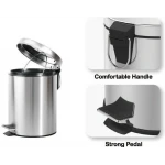 Мусорное ведро круглое Zerix Solo-TC0103 SS Color 3 л цвет нержавейка (ZX5895)