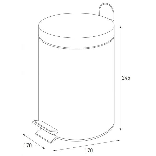 Мусорное ведро круглое Zerix Solo-TC0103 SS Color 3 л цвет нержавейка (ZX5895)