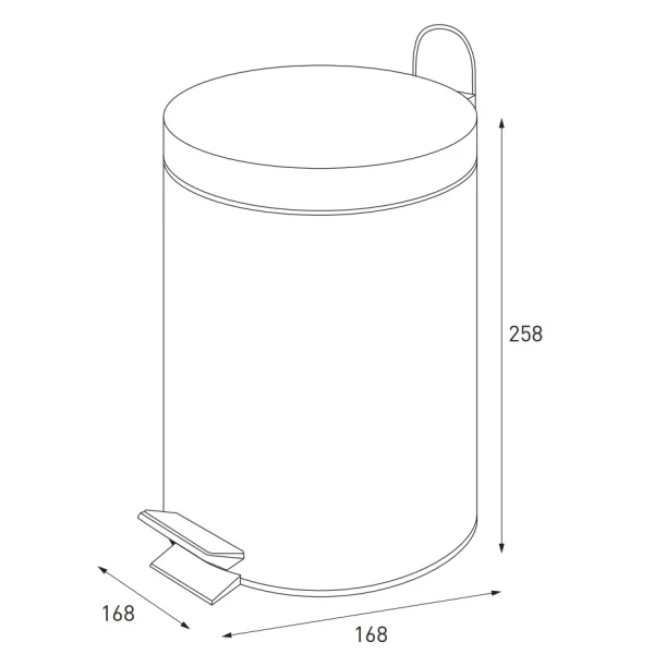 Мусорное ведро круглое Zerix Solo-TC0103 Black 3 л цвет черный (ZX5896)