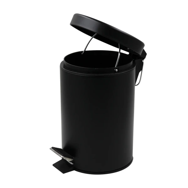 Мусорное ведро круглое Zerix Solo-TC0103 Black 3 л цвет черный (ZX5896)